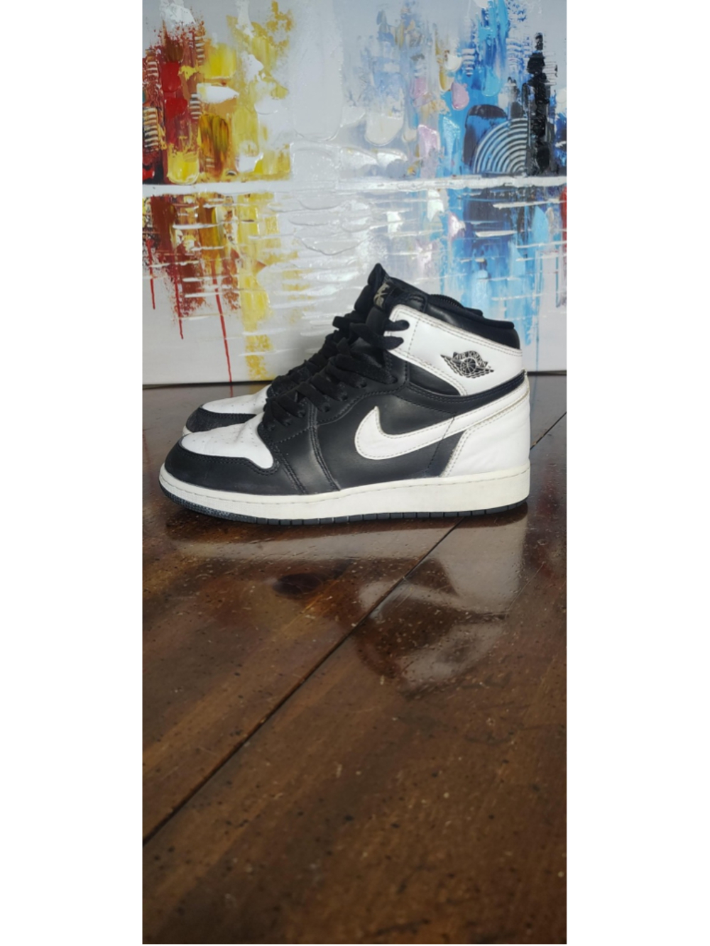 Nike Air Jordan 1 High OG Shoes Youth Size 6Y Black White Sneakers FD1437-010